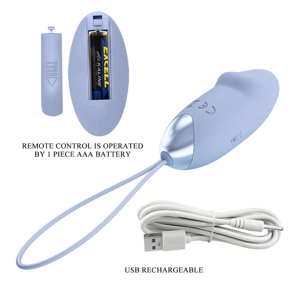 Party Up IVAN Remote Egg - Purple - Purple USB Rechargeable Vibrating Egg with Wireless Remote